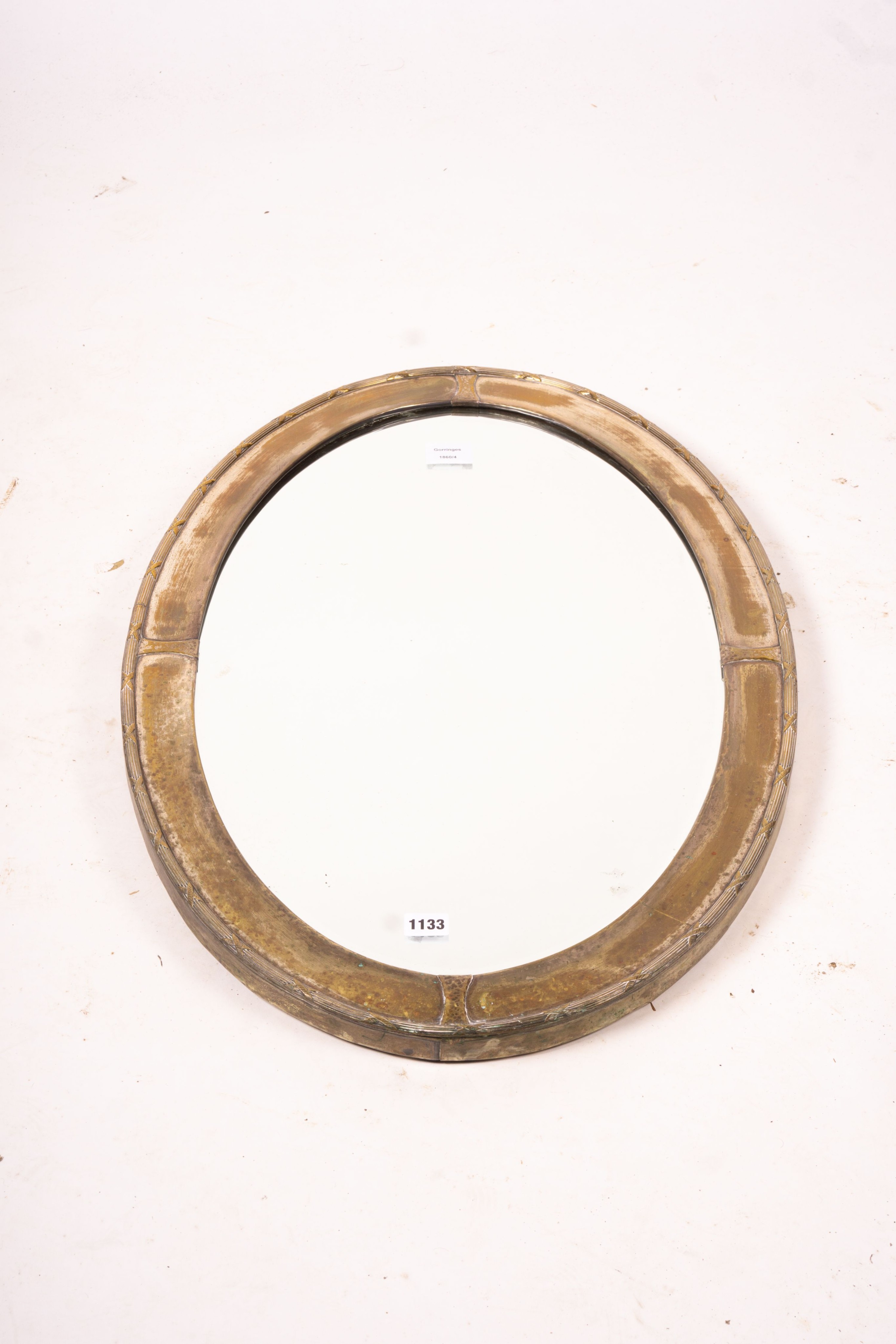 An early 20th century silver plated wall mirror, width 52cm, height 81cm